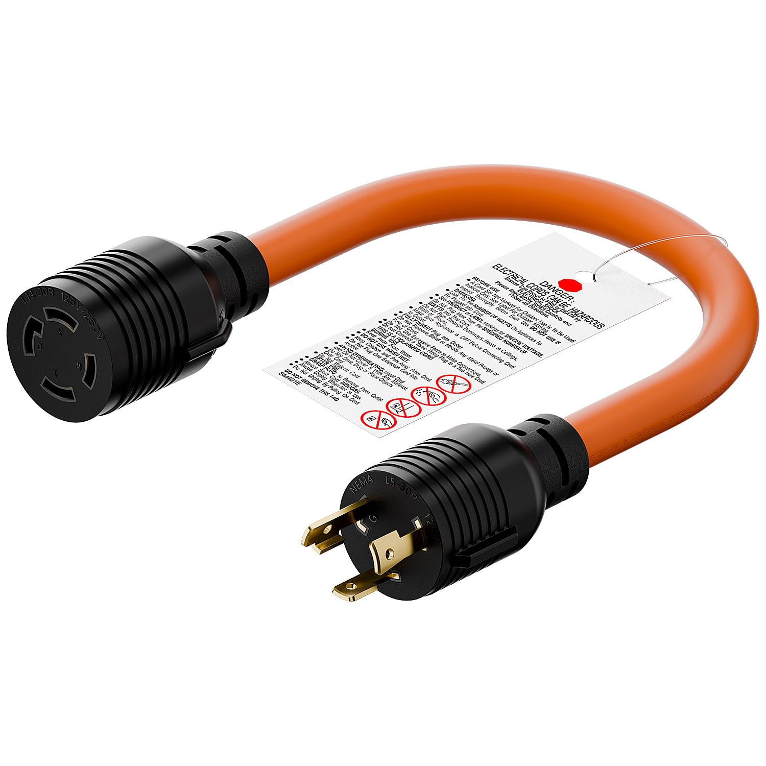 Amazon.com: 1.5FT Nema L5-30P to L14-30R Adapter Cable, 30-Amp L5